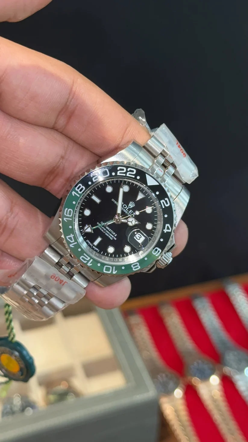 GMT Sprite | Silver Jubilee Chain | Black Dial