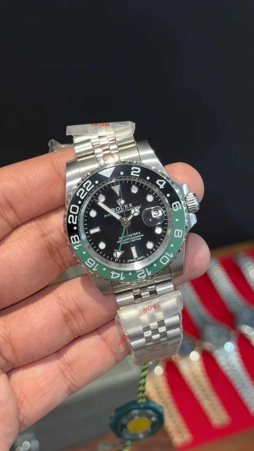 GMT Sprite | Silver Jubilee Chain | Black Dial