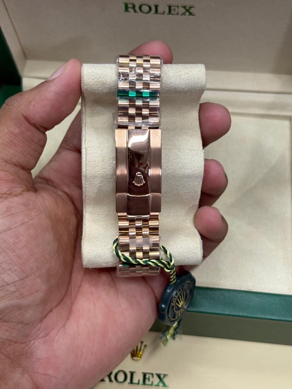 DayDate | Rose Chain | Pearl Digit | Light Brown Dial