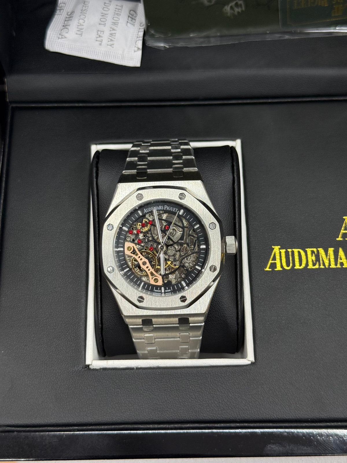 AP Skeleton | Auto | Silver Chain | Black Dial
